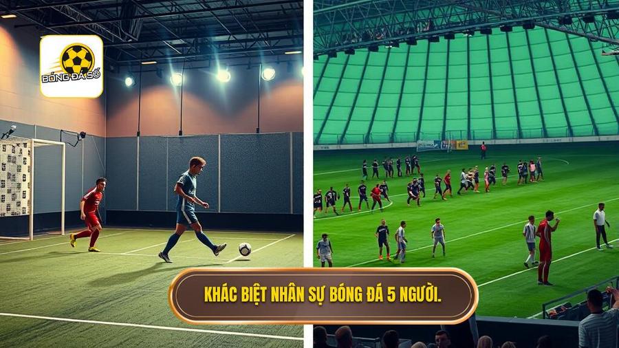 Khác biệt nhân sự bóng đá 5 người.