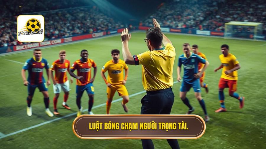 Luật bóng chạm người trọng tài.
