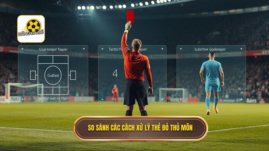 So sánh các cách xử lý thẻ đỏ thủ môn